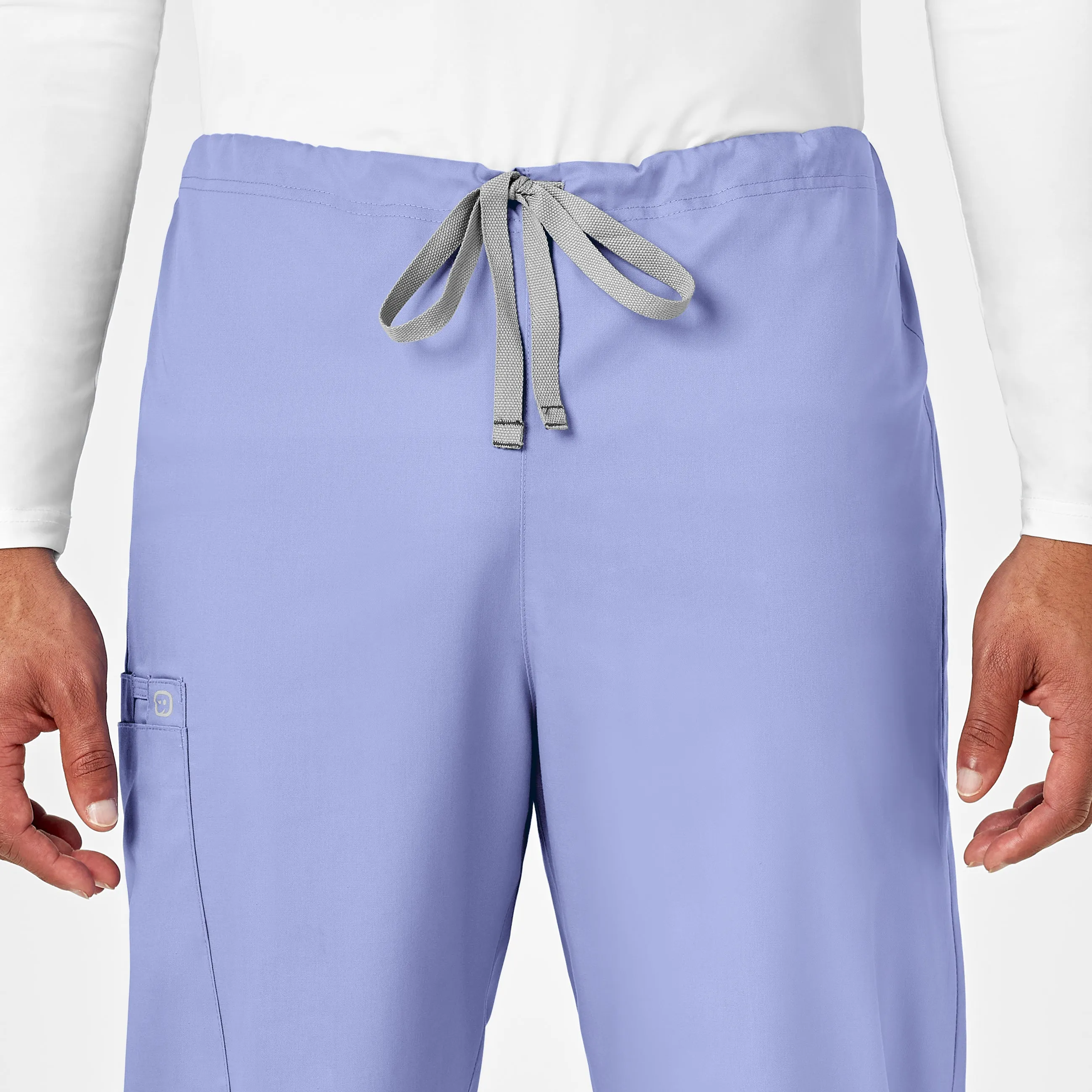 WonderWORK 500 Unisex Drawstring Cargo Scrub Pants Ceil Blue
