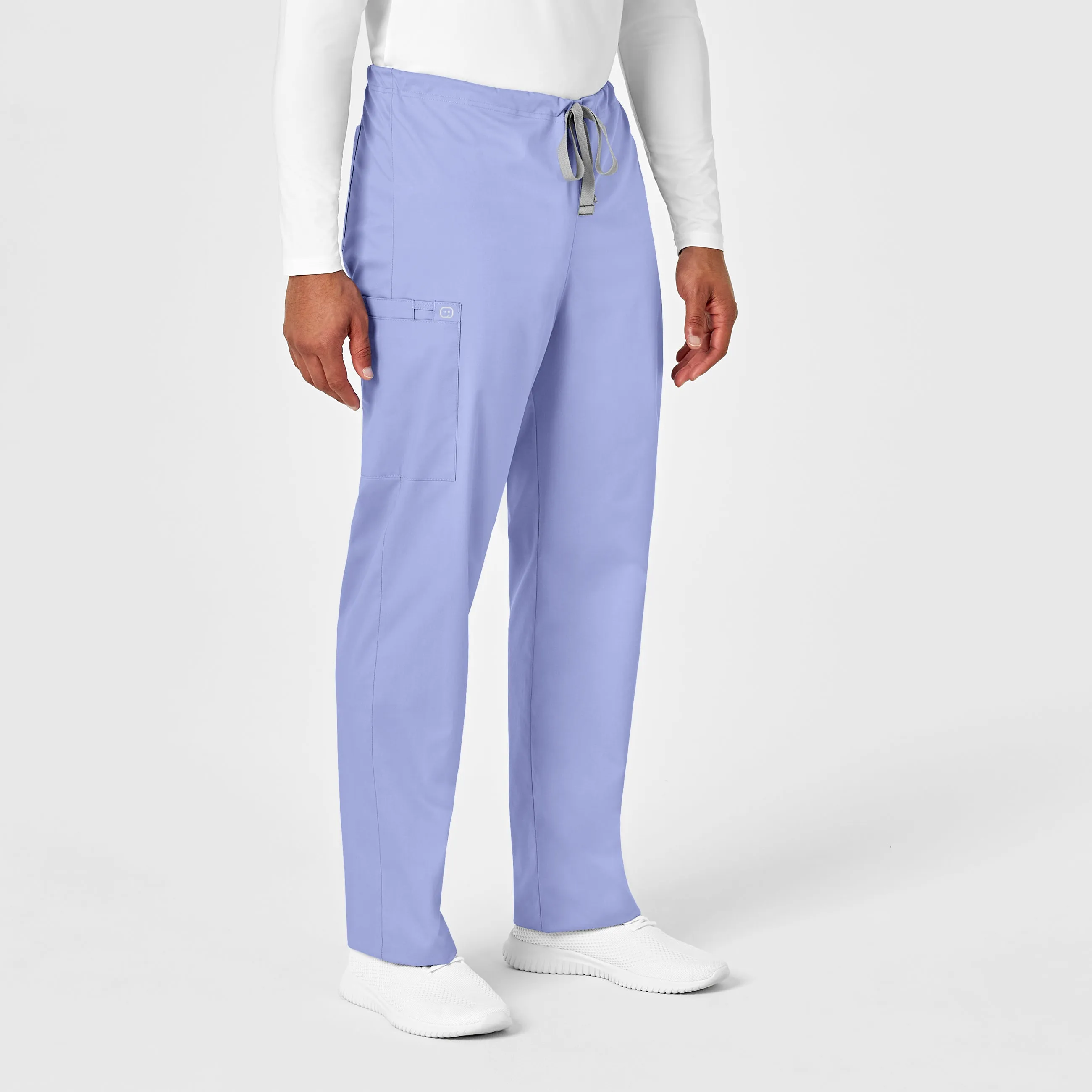 WonderWORK 500 Unisex Drawstring Cargo Scrub Pants Ceil Blue