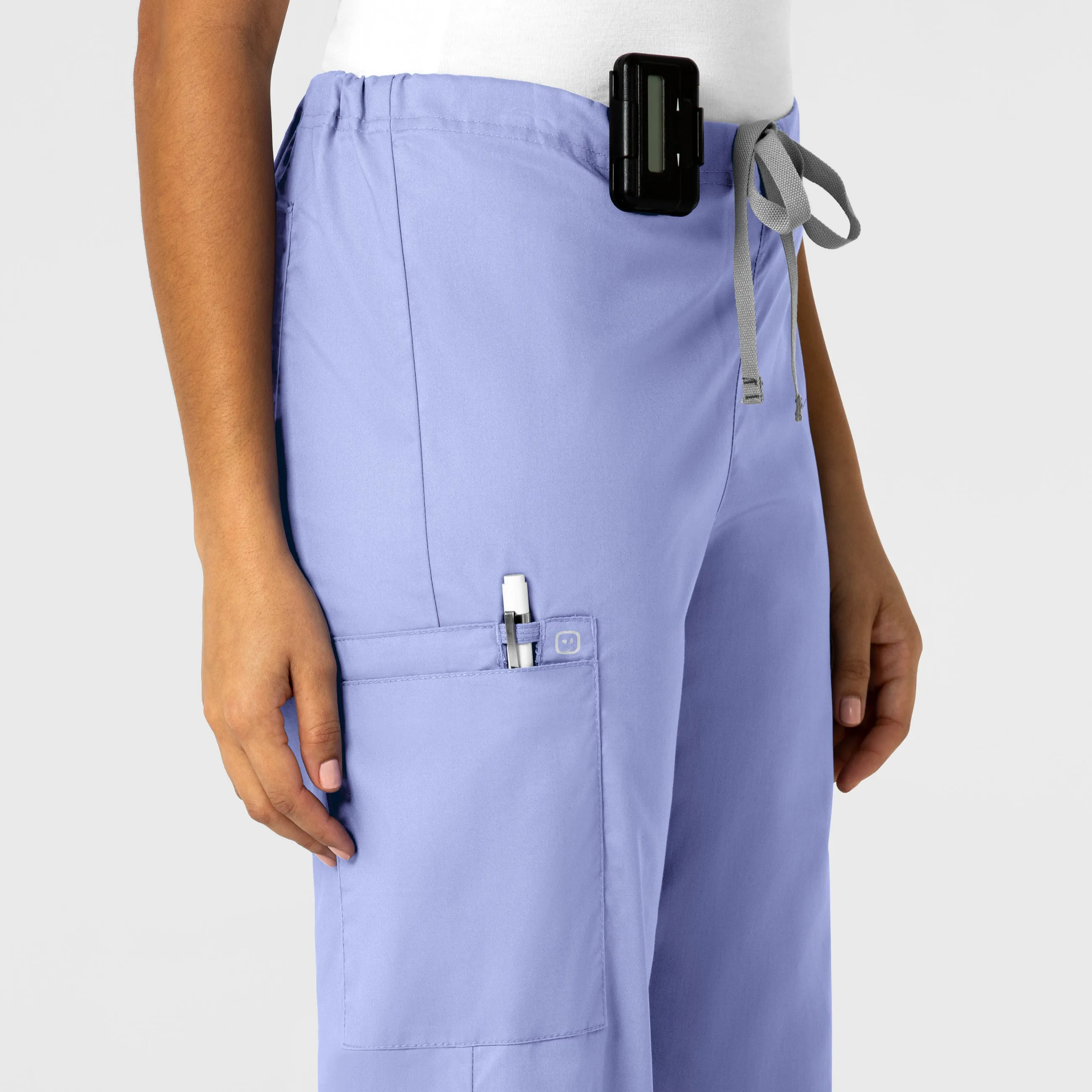 WonderWORK 500 Unisex Drawstring Cargo Scrub Pants Ceil Blue