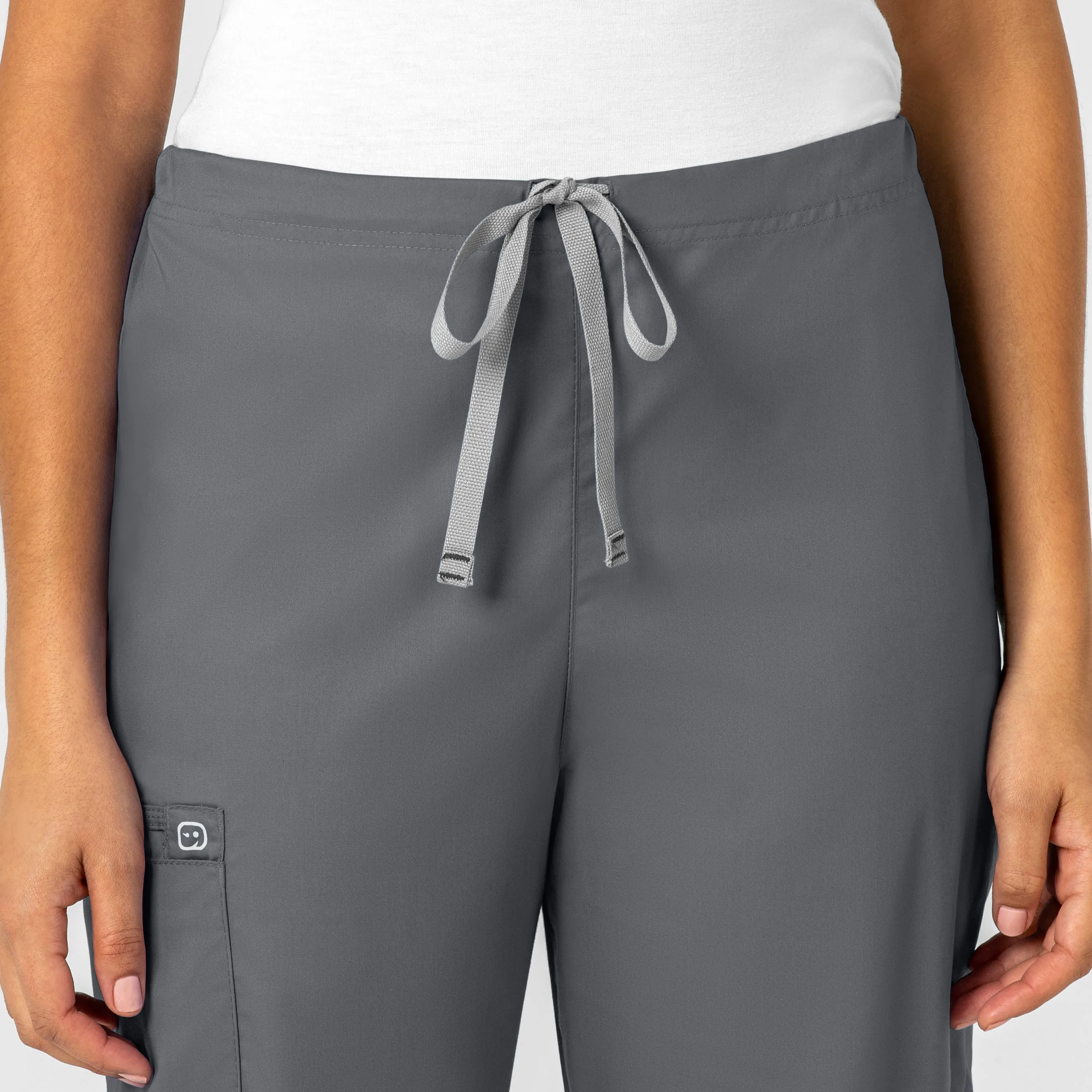 WonderWORK 500 Unisex Drawstring Cargo Scrub Pants Pewter