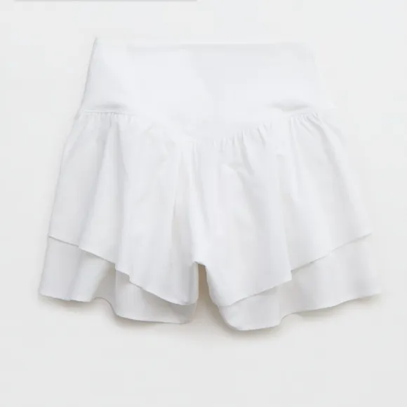 XS,S,M: Aerie Flirty Ruffle, Tiered Stretch Shorts