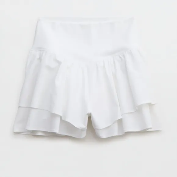 XS,S,M: Aerie Flirty Ruffle, Tiered Stretch Shorts