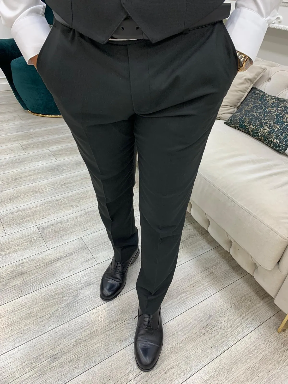 York Black Slim Fit Notch Lapel Suit - Perfect for Any Occasion