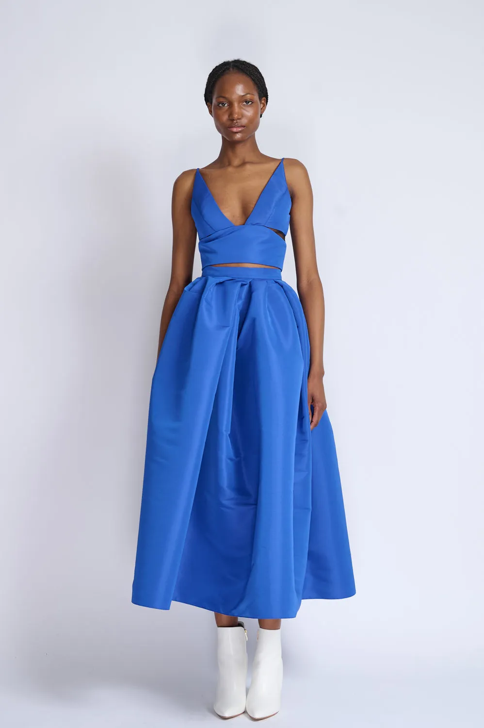 Yves Blue Faille Top