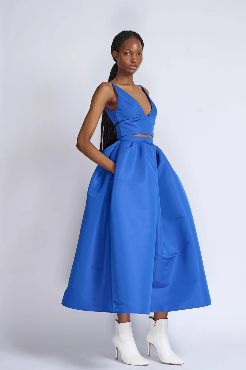 Yves Blue Faille Top